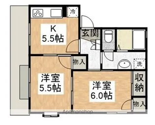 サンパレス(岸町)【1階】の間取り