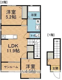 クアトロ常盤 D棟【201号室】の間取り
