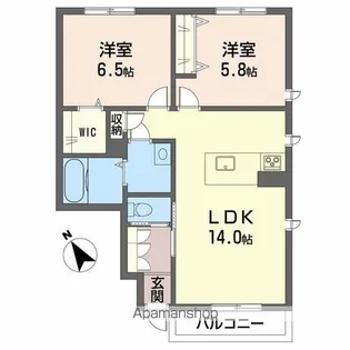 シュ・フルーク B棟【101号室】の間取り