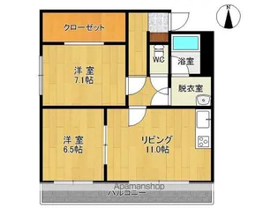 ドルシスⅠ【2A号室】の間取り