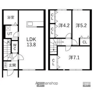 BLEU VERT(ブルヴェール)【A-5号室】の間取り