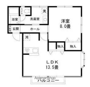 エステートピア荒井【1階】の間取り