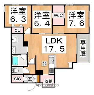 メゾンエディアン新金岡【1階】の間取り