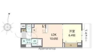 ウエサカ ステューディオ【4階】の間取り