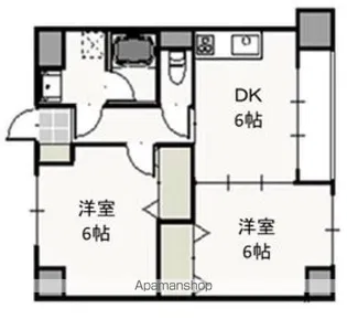 ウッドコート医大南【5階】の間取り