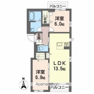 メゾン・プリムヴェール【3階】の間取り