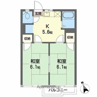 嶋田ハイツ【2階】の間取り