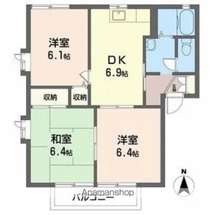 ハローヴィレッジ A棟【2階】の間取り