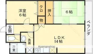 ルモン高安【4階】の間取り