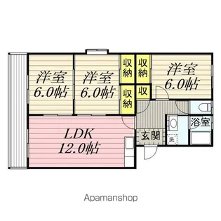 シャトー二日市【202号室】の間取り