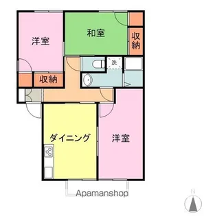 大西屋浜ハイツB【203号室】の間取り