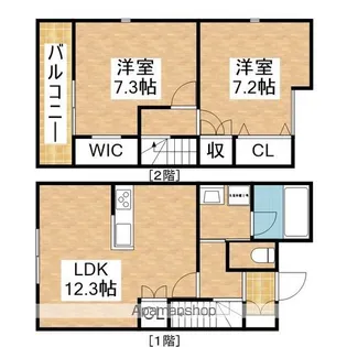 アプトルーナ川名【103号室】の間取り