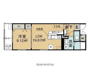 リヴェル紺屋町【403号室】の間取り