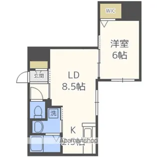 Elle Cube学園前(エルキューブ学園前)【4階】の間取り