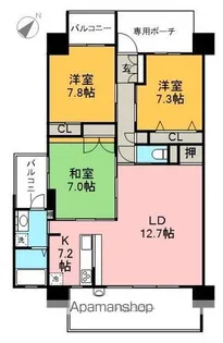 ビ・ウェル高知城公園【11階】の間取り