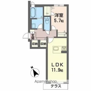 ベレオ伊賀河原【1階】の間取り