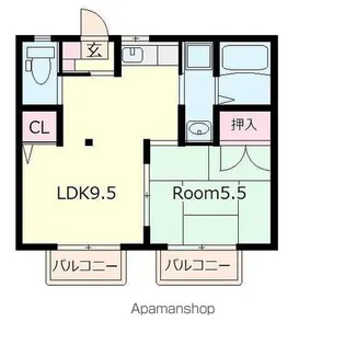 ハイツアドバンス【101号室】の間取り