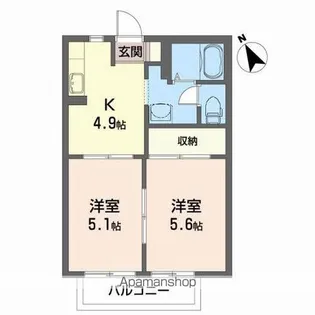 ドミールコセキ【2階】の間取り