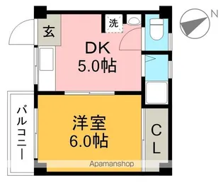 リバープール新田【2階】の間取り
