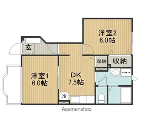 フラワーヒル B【1階】の間取り