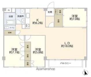 検見川ラインハイム【4階】の間取り