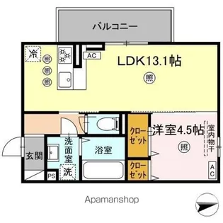グランツェーレ鷹辻【2階】の間取り