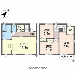 シャーメゾン西中町 B棟【1階】の間取り