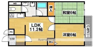 クレール帝塚山【2階】の間取り