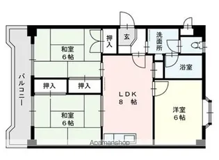 第2あかめコーポ【3階】の間取り