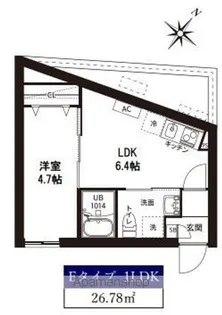 レピュア曙橋駅前レジデンス【4階】の間取り