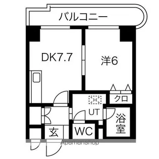 サンタの館医大前【802号室】の間取り