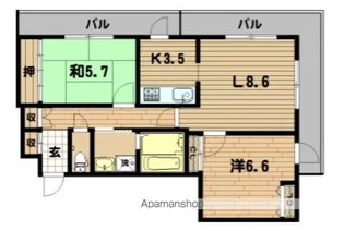 オーベル横浜戸部本町【4階】の間取り