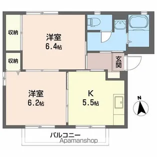 ニューエステート笹谷B【201号室】の間取り