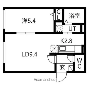 ライトベル新琴似【1階】の間取り
