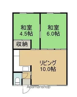 ひのき荘(ヒノキソウ)【2階左号室】の間取り
