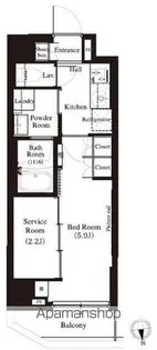 東京都中野区江原町2丁目【マンション】の間取り
