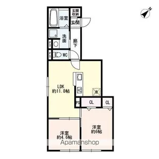 スピネル南草津【2階】の間取り