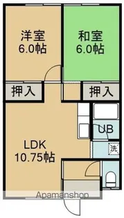コーポ学【1階中号室】の間取り