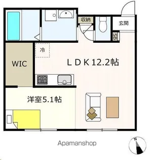 フォルテッツア城南【102号室】の間取り