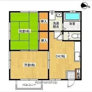 山﨑アパート【2階】の間取り