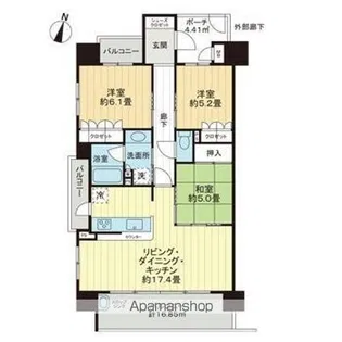 サーパス竹原南【7階】の間取り