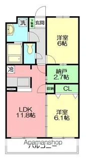 ベルエールA棟【2階】の間取り