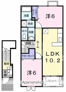 カプリス・ノヴァB【2階】の間取り