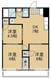 ウイング春日Ⅰ【4階】の間取り