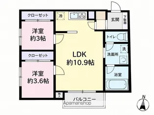 Delica古賀【1階】の間取り