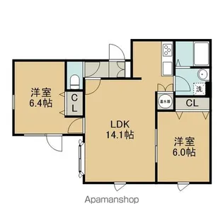 メゾンコート華弐番館【106号室】の間取り