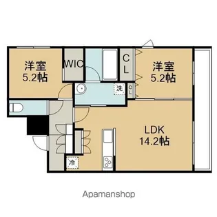 ピオネロ恵庭Ⅳ【4階】の間取り