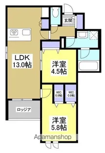 レジデンスリノア【3階】の間取り