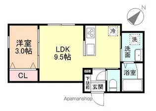 LUNA江尻Ⅱ【201号室】の間取り