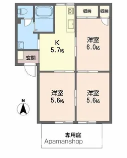 フレグランス雄新【1階】の間取り